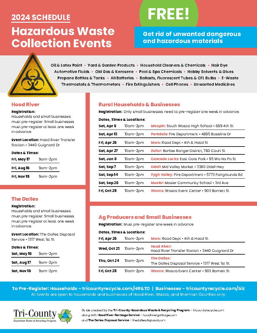 2024 Hazardous Waste Collection Calendar
